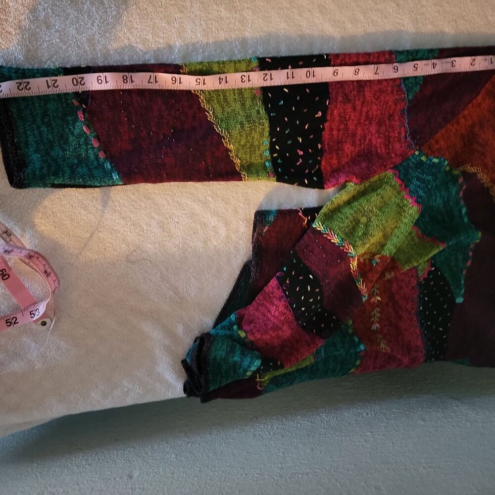 Vintage Colorful Patchwork Knit Sweater Womens Large - Picture 4 of 14